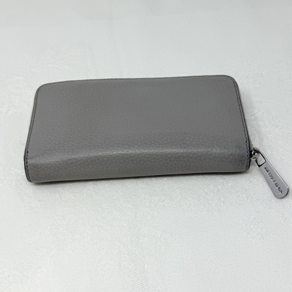 Michael Kors Gray Leather Zip-Around Wallet - Picture 4 of 11